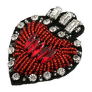 2x Rhinestone Beads Bee Heart Embroidery Applique Sew on Patch Garment Decor