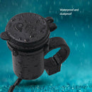 12V Black Motorcycle Mobile Phone USB Charger Power Adaptor Socket Waterproof