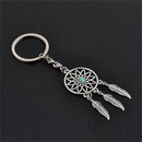 Metal Key Chain Ring Feather Tassels Dream Catcher Keyring Keychain NTBX