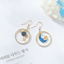 Creative Blue Universe Asymmetric Earrings Earrings For Women Girl Ear Acce