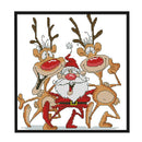 14CT Stamped DIY Santa Claus Reindeer Cross Stitch Kits 28X26cm (C317)