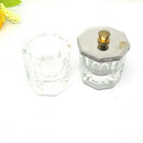 Nail Art Acrylic Crystal Glass Dappen Dish Bowl Cup Clear Nail Tools with Lid