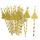 25x Xmas Tree Drinking Straws Cocktail Christmas Birthday Party Paper Straws