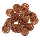 20pcs Brown Carved Flower Wooden Buttons 2 Holes Craft Sewing Cards DIY 23mm