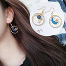 Creative Blue Universe Asymmetric Earrings Earrings For Women Girl Ear Acce