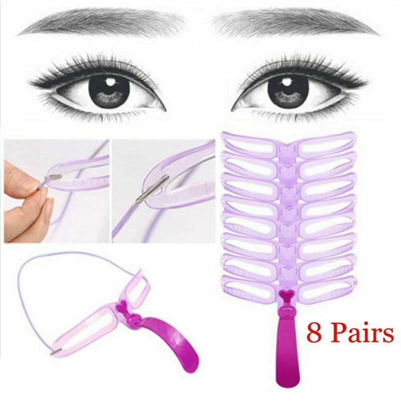 8 Styles Eyebrow Shaping Stencils Grooming Shaper Template Makeup Tool Kit j877