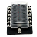 12 Way Blade Fuse Box Holder with Indicator Kit for Car Boat Truck 32V