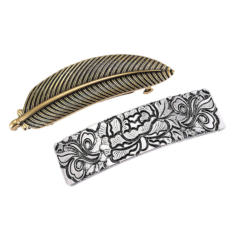 2Pack Viking Celtic Carved Hairpin Hair Clip French Spring Barrettes