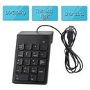 USB Number Pad Numpad Numeric Keypad 18 Keys Keyboard For Laptop Deskto PC LJ