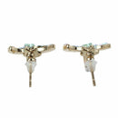Female Pretty Moon Star Crystal Rhinestone Earrings Jewelry Suite - Blue