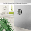 Indoor Black Round Touch Screen Digital Alarm Clock Thermometer Hygrometer