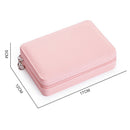 Portable PU Jewelry Box Zipper Bracelet Earrings Necklace Rings Storage Cas