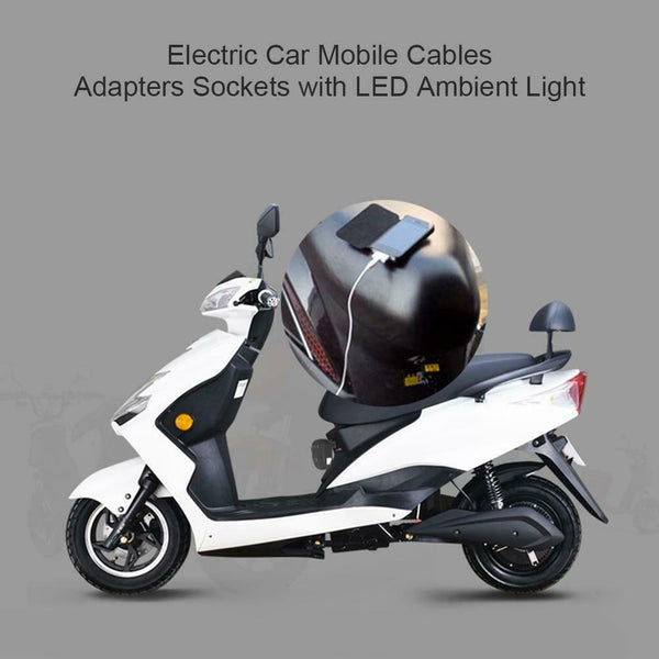 Electric Motorcycle Car to Phone USB Charger Adapter Socket Warning Light #gib
