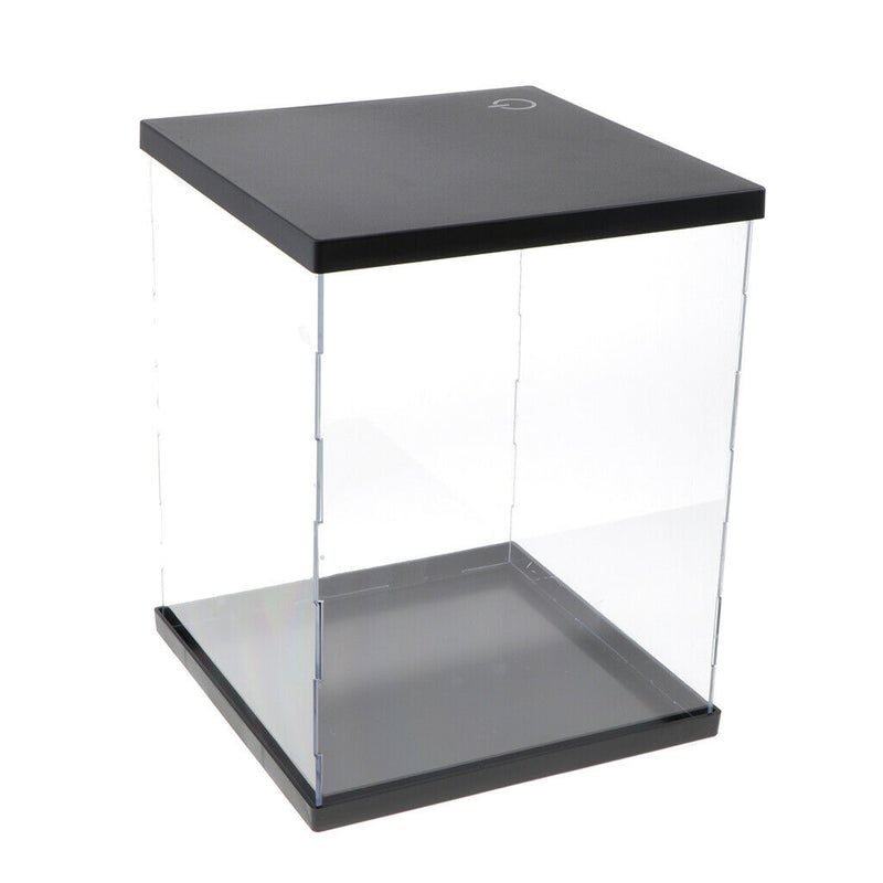 Clear Acrylic Display Case with Black Base, 8.27x8.27x7.87inch