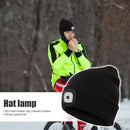 Winter Knitted Beanie with Flashing LED Light Camping Fishing Hat Cap Black