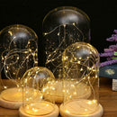 Battery Operated LED Lights Glass Cloche Table Lamp Fairy Lights Crafts B