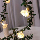 50Leds Rose Flower Led Fairy String Lights Solar Powered Wedding Valentine' Z6N6