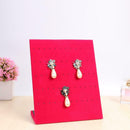 Necklace Display Board Jewelry Earrings Stand Bracelet Showcase (Rose Red) A