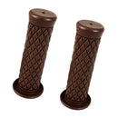 Motorcycle 7/8 Inch 22/24 mm Handlebar Hand Grips Dark Grey & Dark Brown
