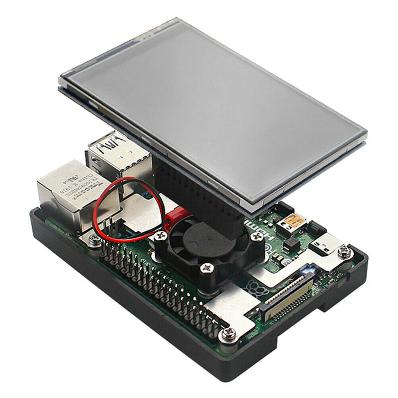 3.5 inch TFT Touch Screen with Case Fan Radiator Kit for Raspberry Pi 4B