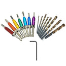 16Pcs Door Self-Centering Hinge Drill Bit Set Hinge Tapper Screw with Wrenc