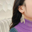 Good Luck Golden Carp Koi Fish Earrings Hollow Drop Dangle Hook Women Xmas Gift
