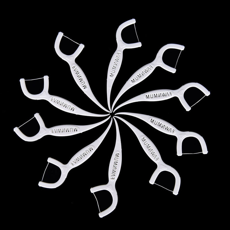 100Pcs/Pack Sticks Health Tooth Clean Picks Dental Floss Flosser Toothpicks Ew