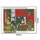 5D DIY Full Drill Diamond Painting Cow Cross Stitch Embroidery Wall Art Kit