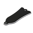 2 Holes Bell-shaped PVC Truss Rod Cover Plate Scroll Plate for Guitar BlackZFCA