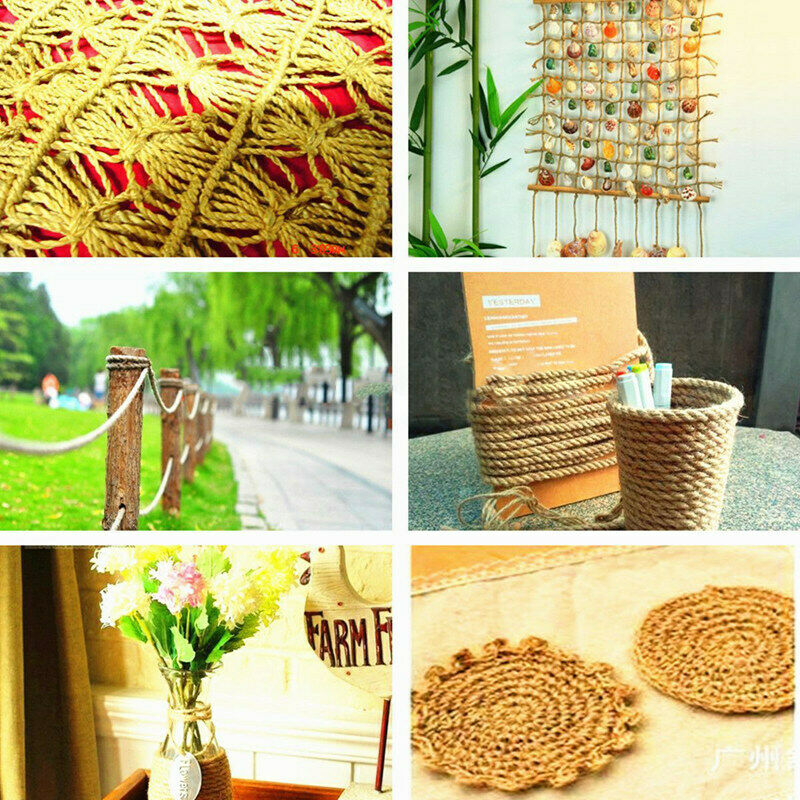 2pcs 10M Long Jute Twine Natural Hemp Bound String Rope Thick DIY Home Deco
