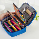 Large Capacity Pencil Bag Student Pen Case Pouch School Stationery (Blue) A