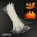100 XCandle Wicks Cotton Core Waxed Wick 20cm With Sustainers For Candle Making#