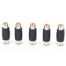 5pcs Female RCA Audio/Video AV Cable Cord Extension Adapter Connector Plug 3CAU