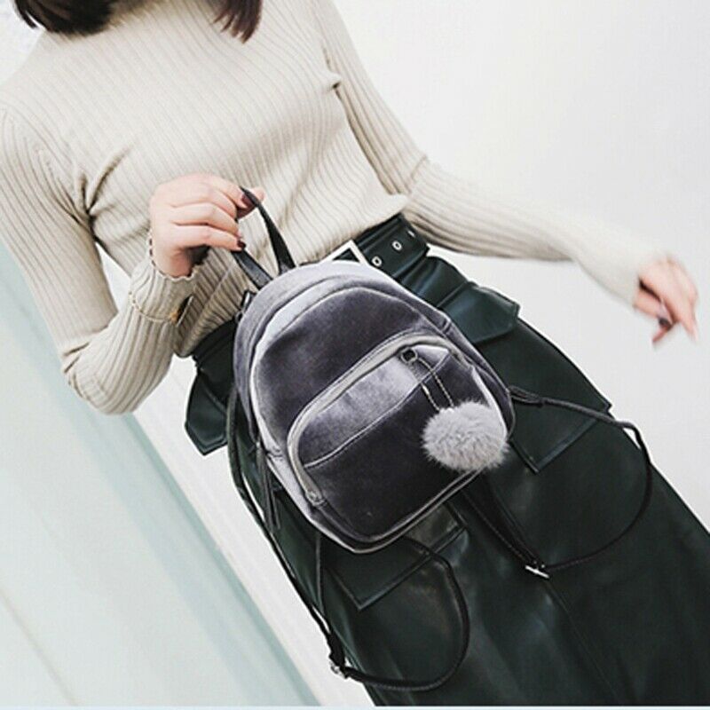 Backpack Women Fashion Small Mini Backpack Solid Women Girls Travel School  T3R9