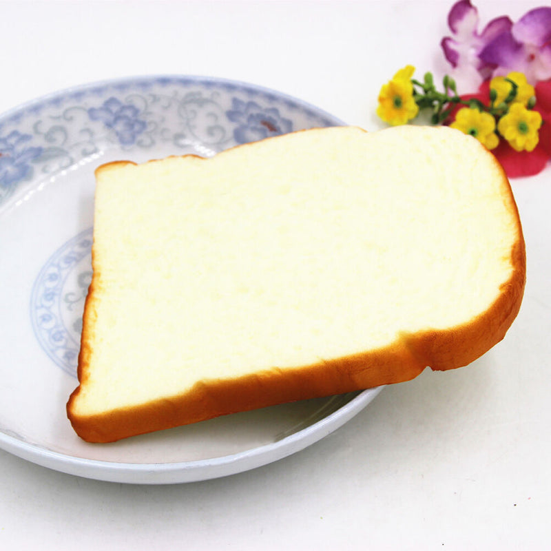 Cute Jumbo  Toast Slice Artificial Bread Bag Strap Hand Pad Kid Toy3C
