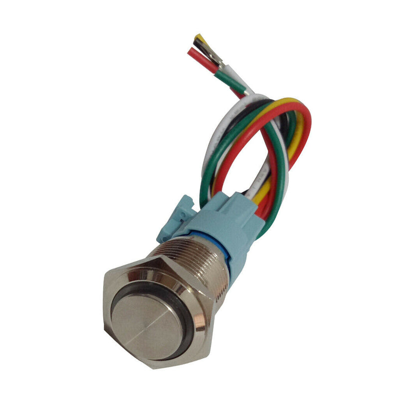 16mm Waterproof Pushbutton Switch Latching ON/OFF Self-locking Switch Green