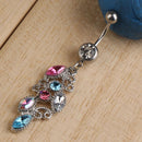 Hot Hollow Colorful Rhinestone Crystal Barbells Navel Belly Button Ring