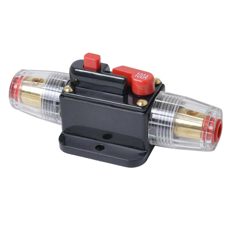 100A InLine DC Circuit Breaker Manual Reset Stereo/Audio Car/RV Fuse Holder