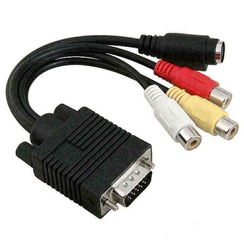 1 x VGA SVGA to S-VIDEO 3 RCA TV AV Converter Cable Adapter Converter F7U0 F6T9