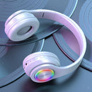 Deep Bass Over Ears Foldable Adjustable Bluetooth Headset  Red White