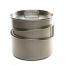 Stainless Camping Backpacking Cup Pot Cook Set With Vented Lid Folding Hand