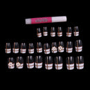 24Pcs Acrylic false french nails full finger nail art cover manicure+2g gel M&E
