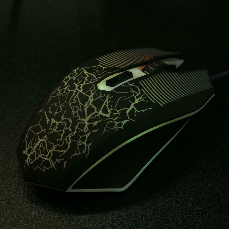 1,600 DPI 4 Buttons LED Backlight Wired Optical Gaming Mouse for PC Laptop A