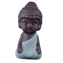 3Pc Cute Little Buddha Statue Monk Kung Fu Tea Pet Statuette Home Ornament