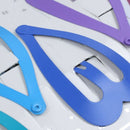 Women Colorful Metal Heart Shaped Bendy Snap Hair Clips Hairpins 10 Pcs