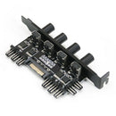 12V Computer Case Fan Hub Regulator 8 Way 4 Knob SATA/3Pin Speed Controller A