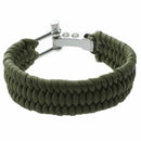 Parachute cord Survival Bracelet with metal clips army green color New Desi