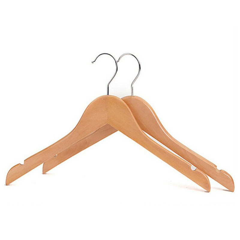 10pcs Children Wooden Coat Hangers Wardrobe Hanger Bar for kids Clothes 32cm