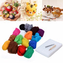 20 Color Wool Felt + Needles Felt Tool Needle Felting Mat Starter Tool DIY Kit