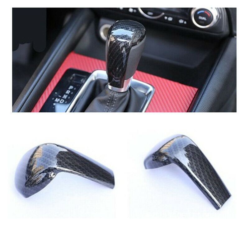Carbon Fiber Car Gear Shift Knob Control Panel Gear Head Frame Cover Trim S